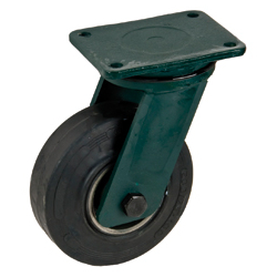roulette-caoutchouc-corps-en-fonte-vert-cc2925
