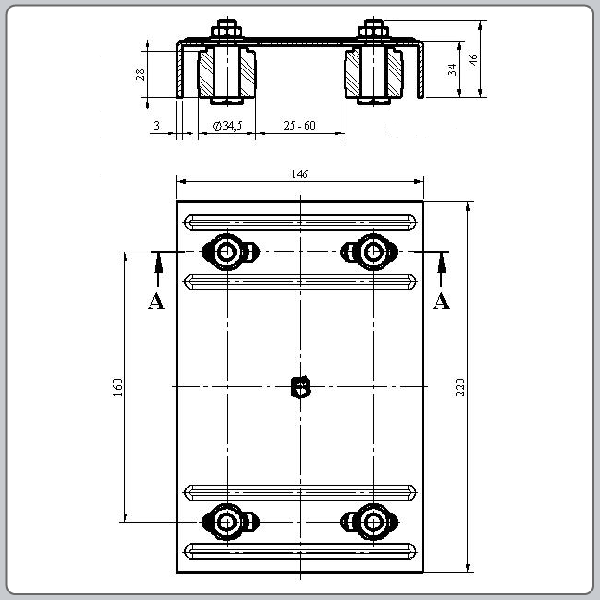 Plan de plaques avec guides pour portail